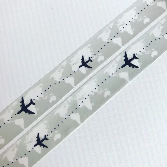 Fly Around The World, Jet Plane, Washi Tape, 1 Roll, No Longer In Print - Picture 2 of 4